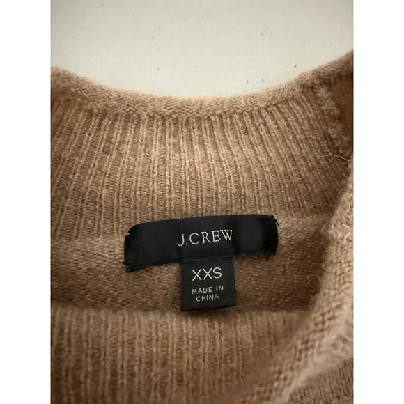 Women's J. Crew Roll Neck Sweater Oatmeal Tan Brown Merino Wool Alpaca XXS - Picture 3 of 7